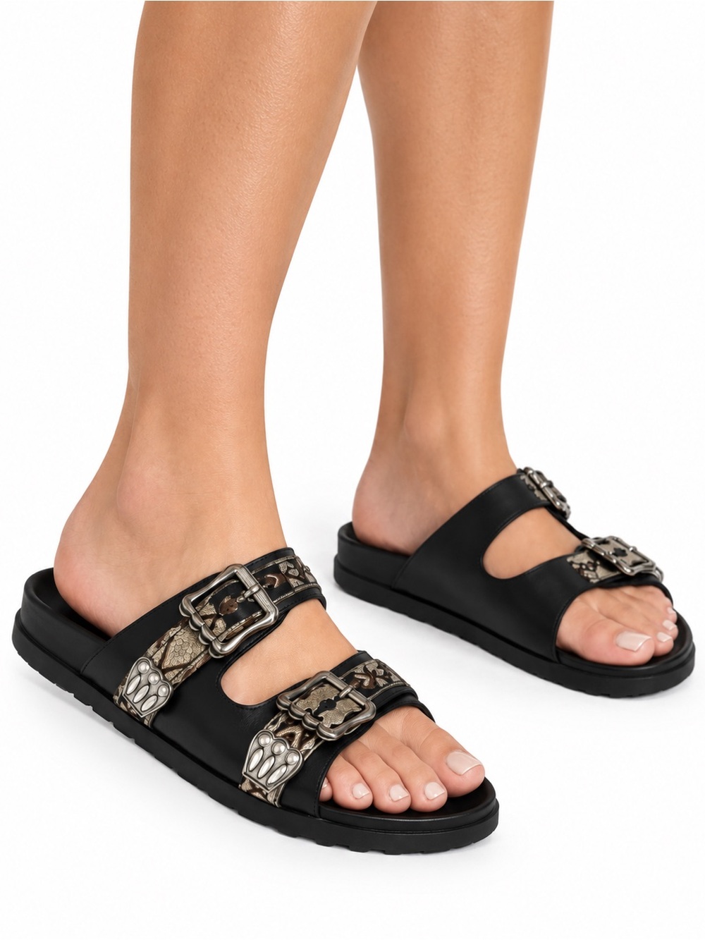 ASH Ulysse Black Leather Upper Sandal IT40